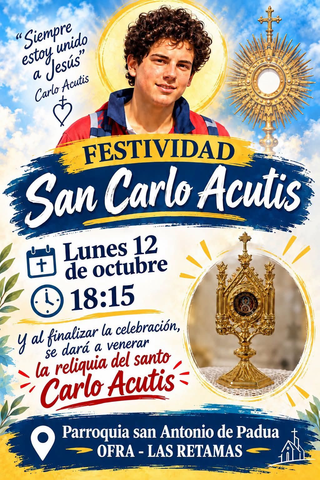 Festividad de San Carlo Acutis en la parroquia de San Antonio de Padua